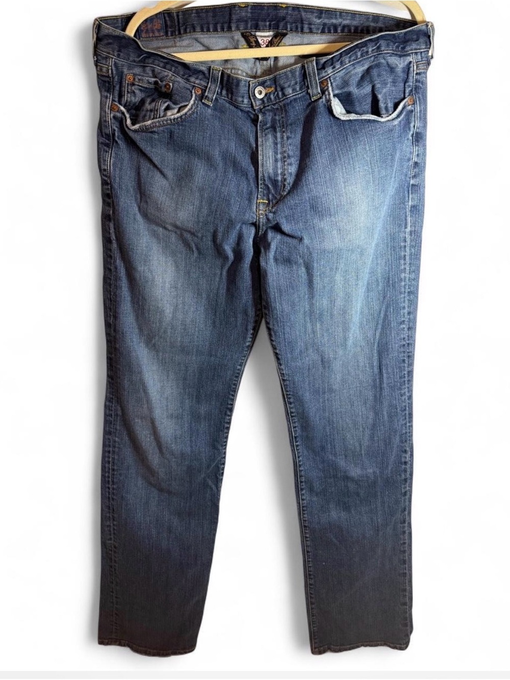 Lucky Brand Men's Vintage Straight Blue Jeans Big and Tall 38Wx36L